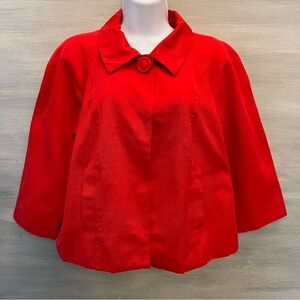 Scott Taylor‎ Red Retro Babydoll Cropped Jacket Size Large Good Condition